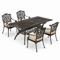 Set da pranzo da giardino in alluminio pressofuso nero con tavolo e 4 sedie