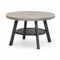 Tavolo da giardino rotondo in cemento e metallo con ripiano 120 cm grigio