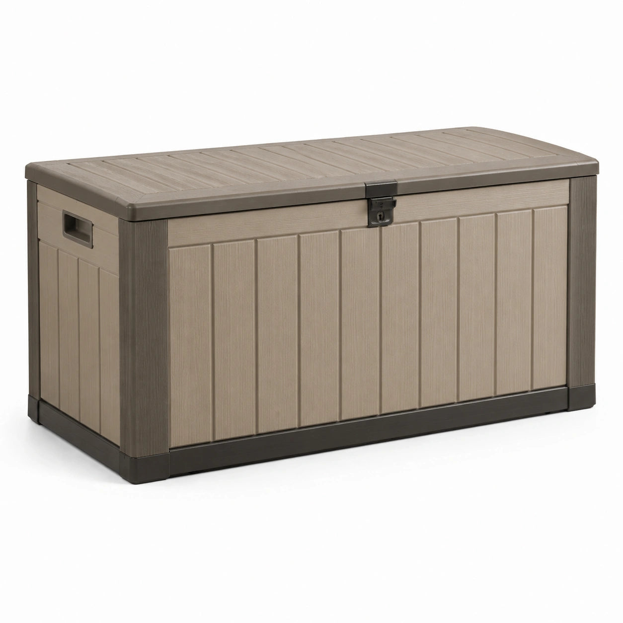 Baule da giardino in plastica beige e marrone 300L