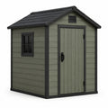 Casetta da giardino 185x152x226 cm in plastica verde e grigio