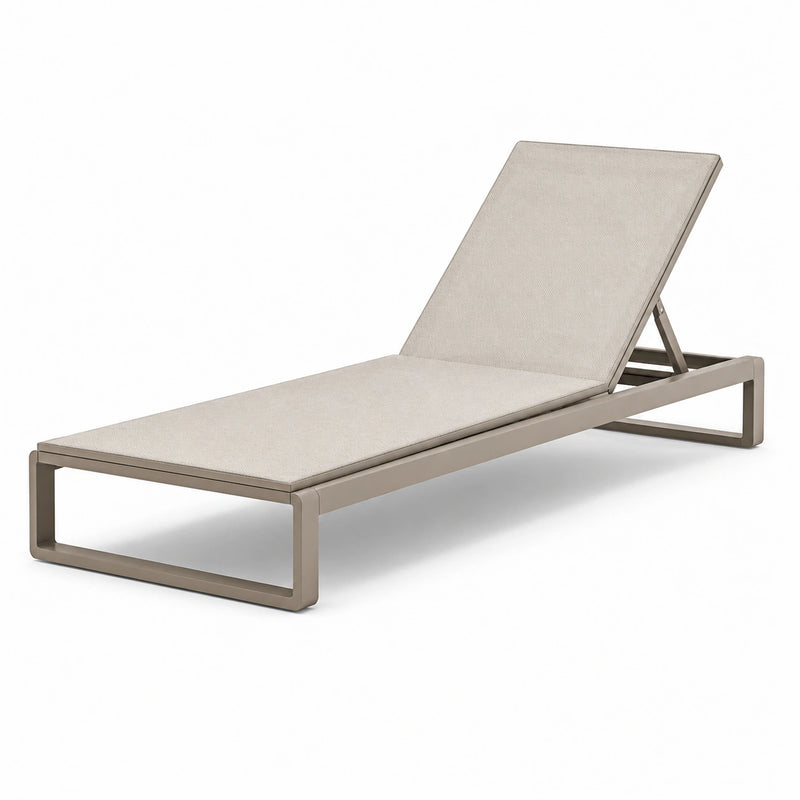 Sdraio in alluminio e tessuto beige 200x70x35 cm